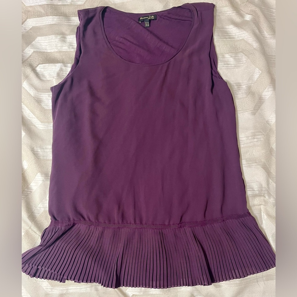 EIC MASSIMO DUTTI Purple Sleeveless Top, SZ XS